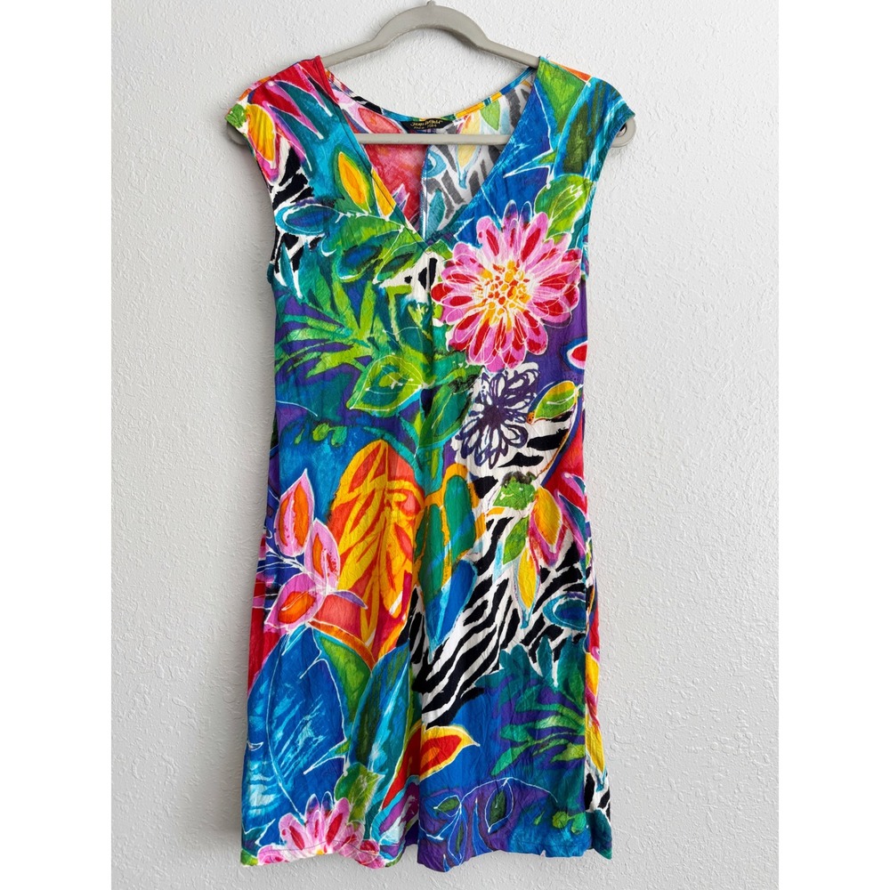 Jams World Garden Bliss Sherry dress Tropical Floral Rayon Dress XS Hawaii